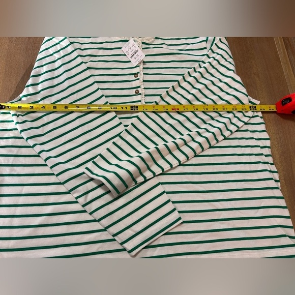 NWT J Crew Women’s Striped Henley 100% Cotton size 2x - Picture 8 of 10